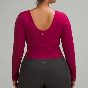 Lululemon Align Long Sleeve Cropped Top Red Maroon Burgundy